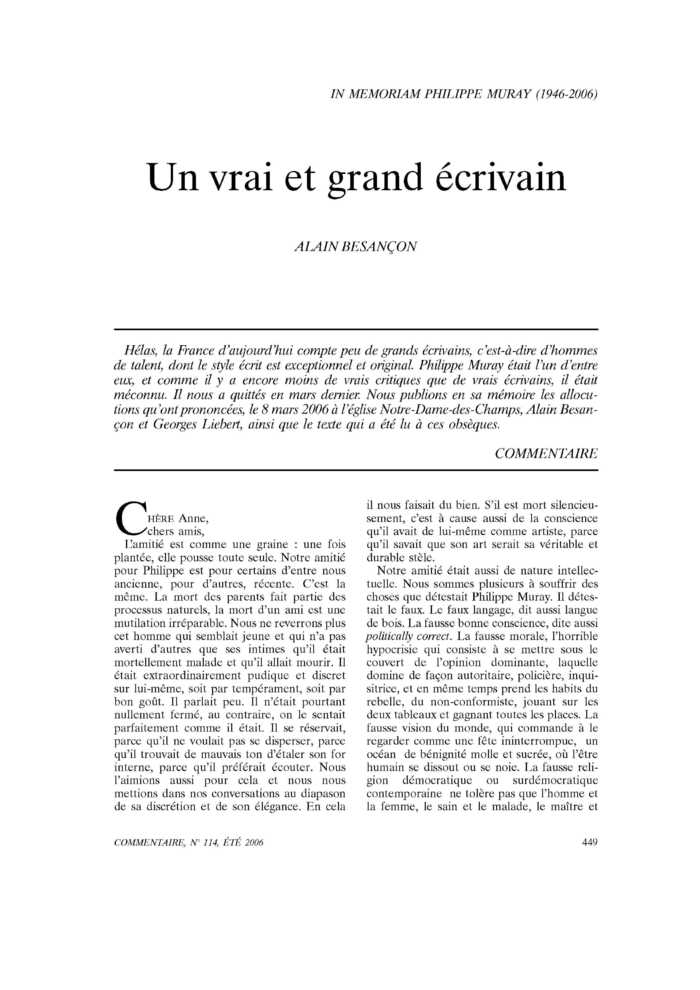 Un vrai et grand écrivain
 – page 1