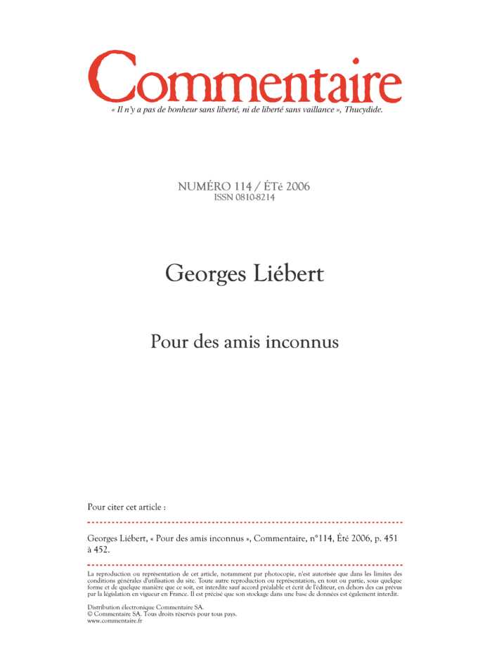 Pour des amis inconnus
 – page 1