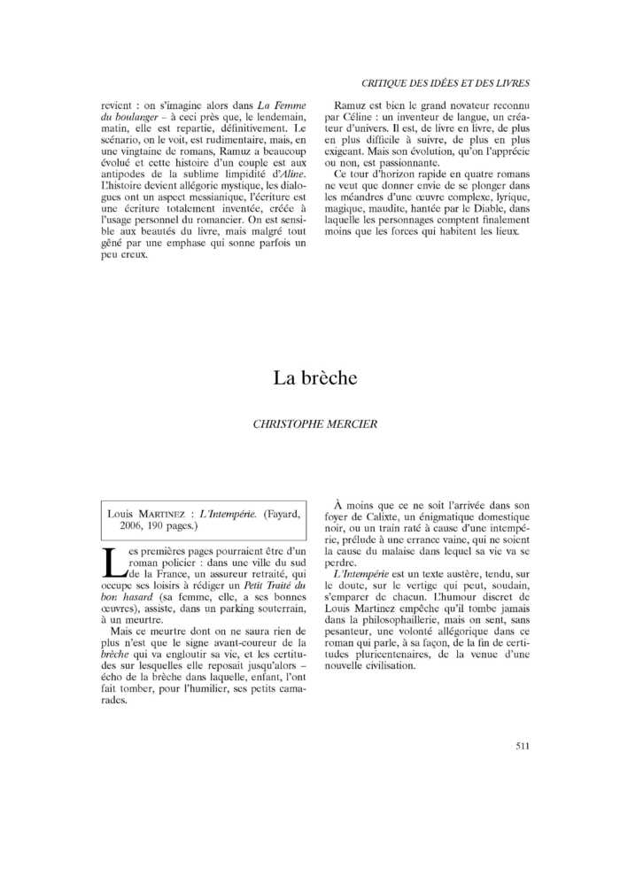 La brèche
 – page 1