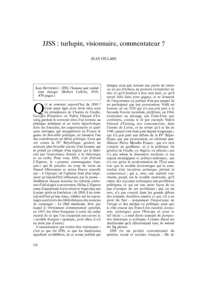 JJSS : turlupin, visionnaire, commentateur ?
 – page 1