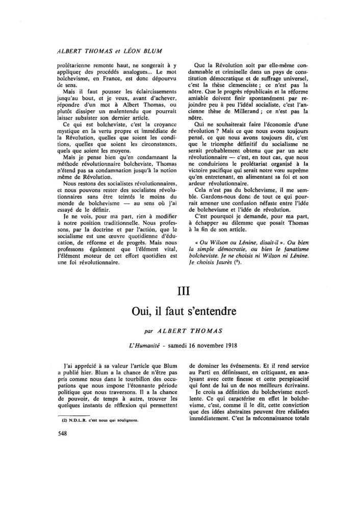 III. Oui, il faut s’entendre
 – page 1