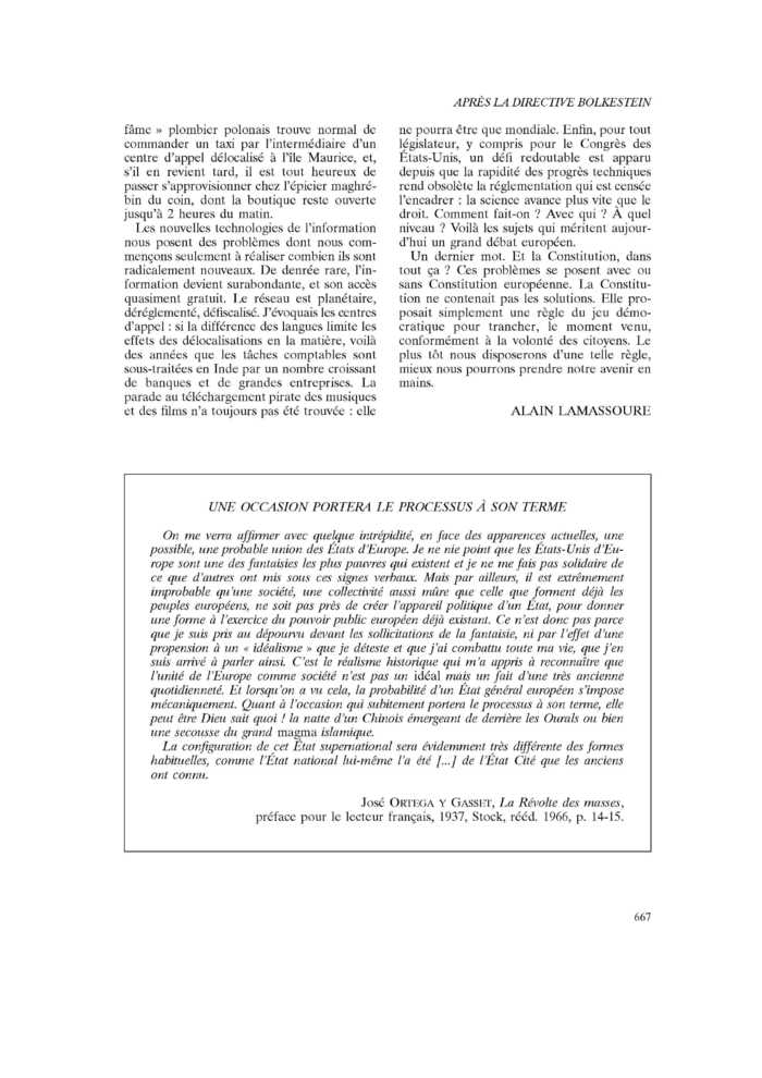 UNE OCCASION PORTERA LE PROCESSUS À SON TERME
 – page 1