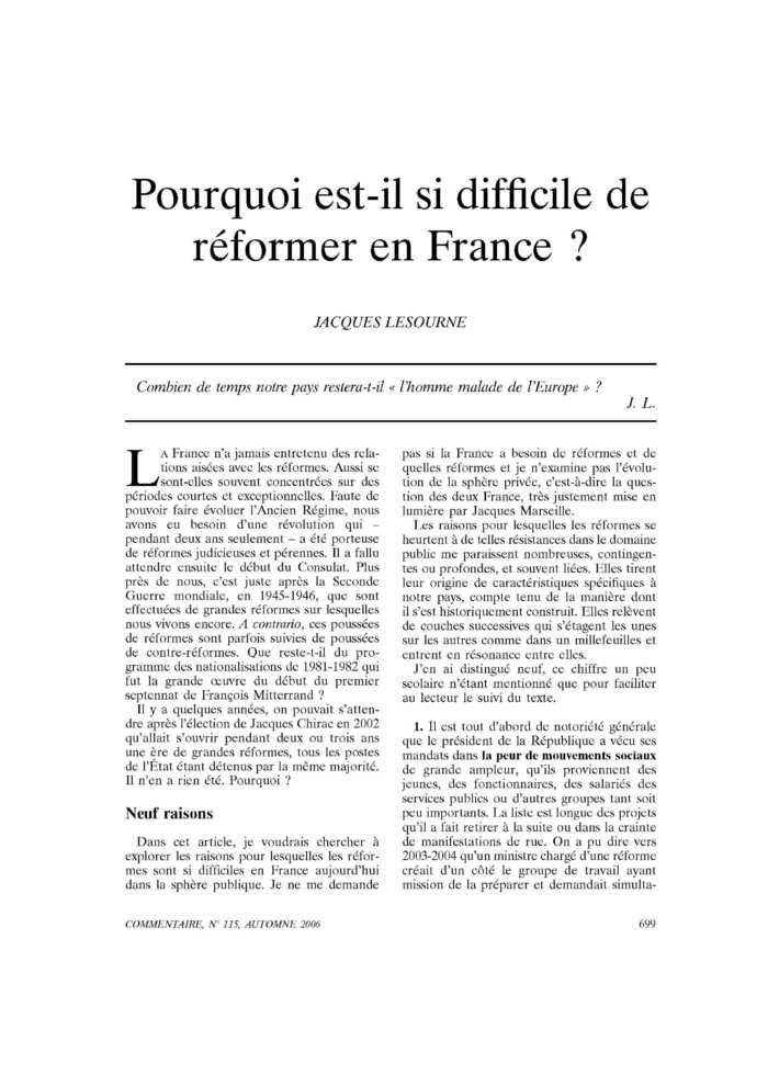 Pourquoi est-il si difficile de réformer en France ?
 – page 1