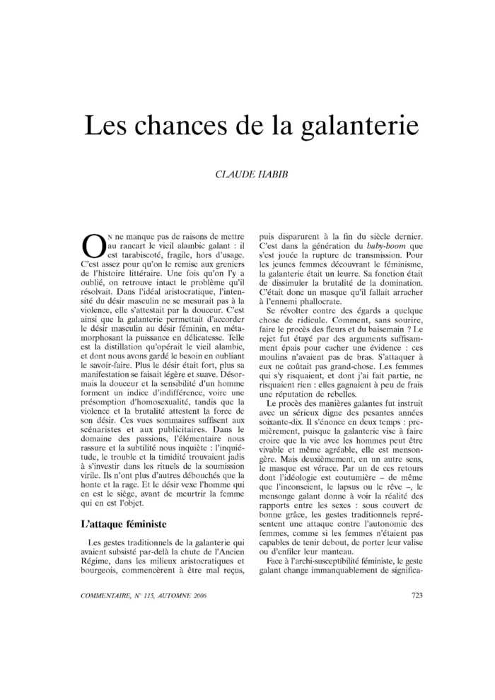 Les chances de la galanterie
 – page 1