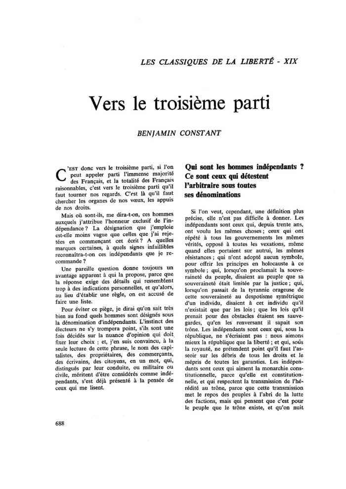 Vers le troisième parti
 – page 1