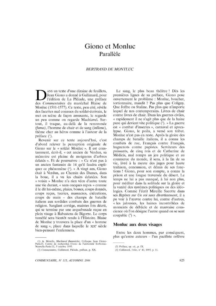 Giono et Monluc Parallèle
 – page 1