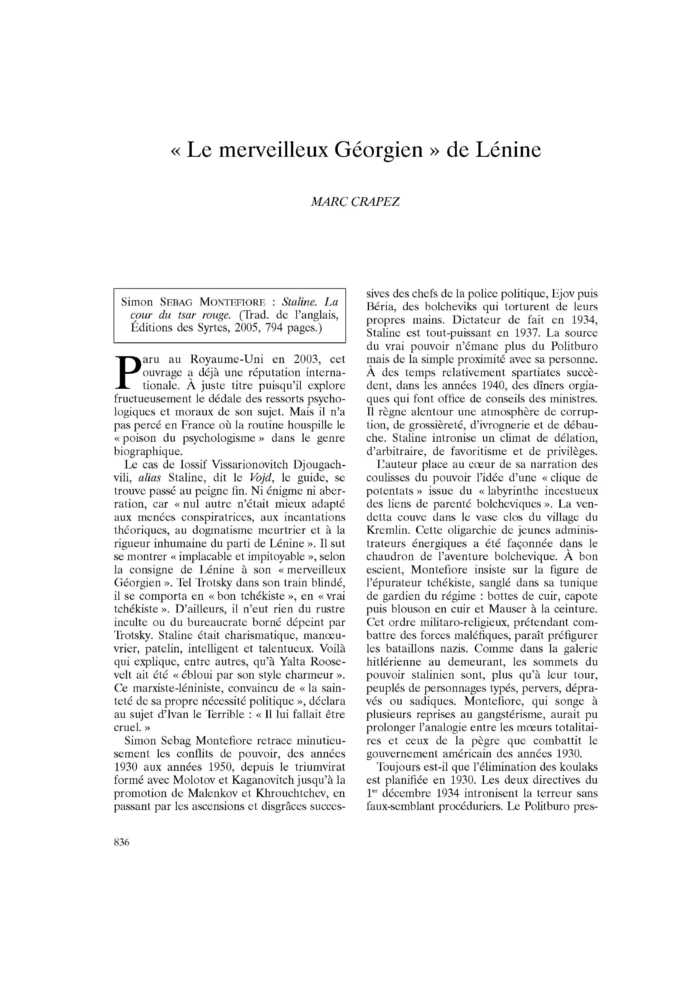 « Le merveilleux Géorgien » de Lénine
 – page 1