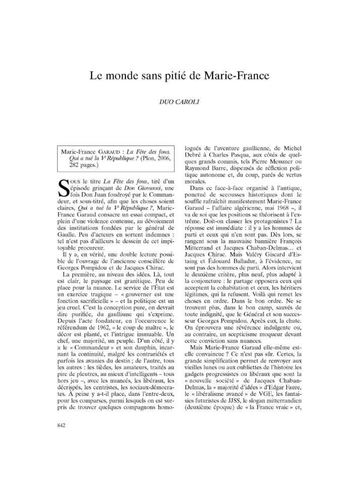 Le monde sans pitié de Marie-France
 – page 1