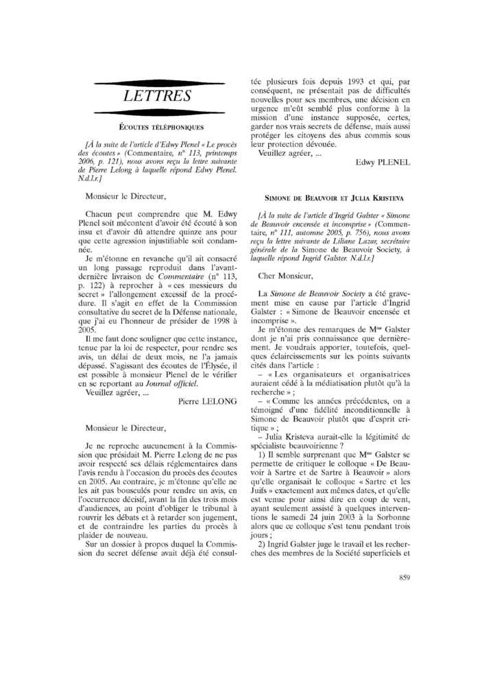 SIMONE DE BEAUVOIR ET JULIA KRISTEVA
 – page 1