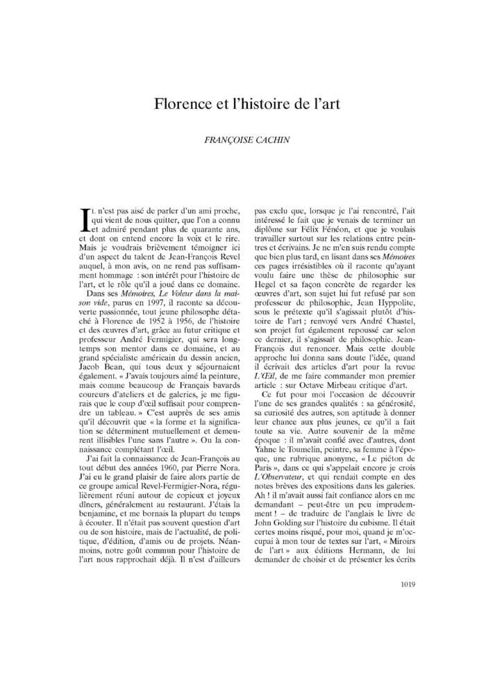 Florence et l’histoire de l’art
 – page 1