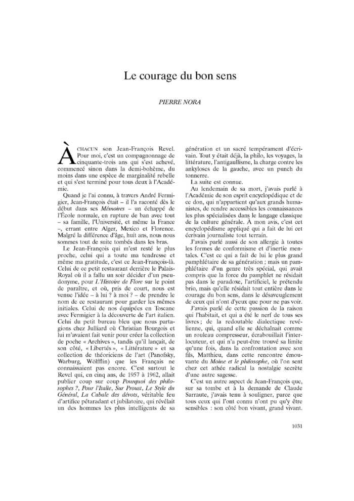 Le courage du bon sens
 – page 1