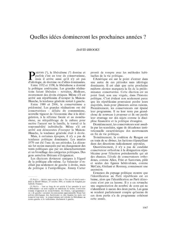 Quelles idées dominerons les prochaines années?
 – page 1