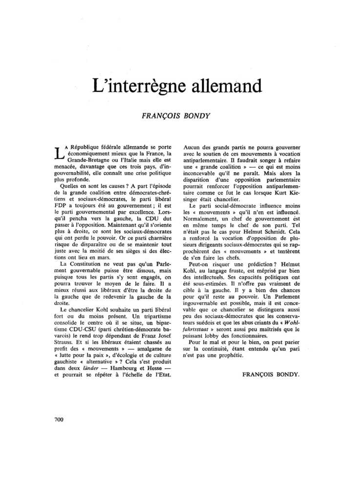 L’interrègne allemand
 – page 1