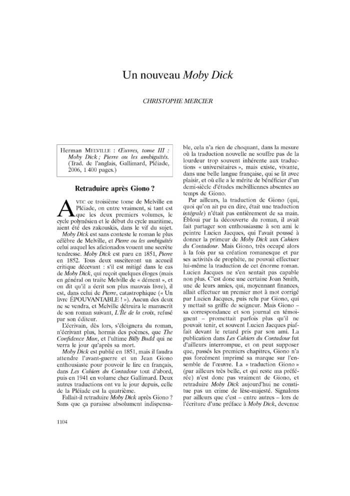 Un nouveau Moby Dick
 – page 1