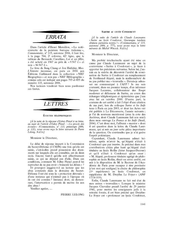 SARTRE AU LYCÉE CONDORCET
 – page 1