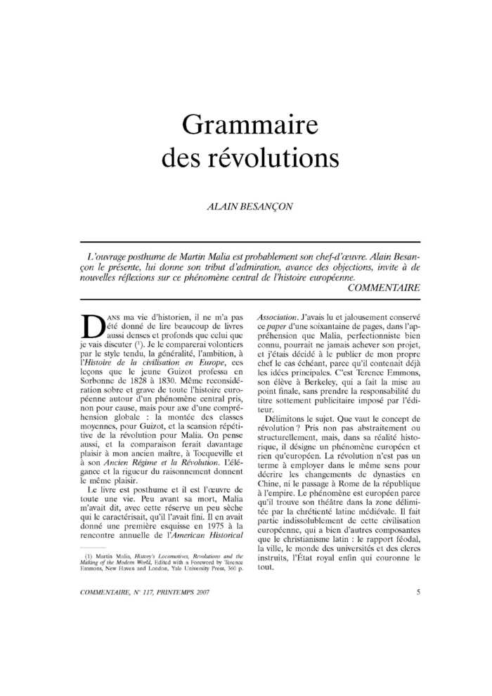 Grammaire des révolutions
 – page 1