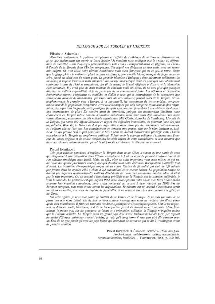 DIALOGUE SUR LA TURQUIE ET L’EUROPE
 – page 1