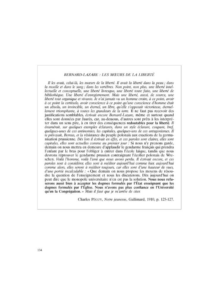 BERNARD-LAZARE : LES MŒURS DE LA LIBERTÉ
 – page 1