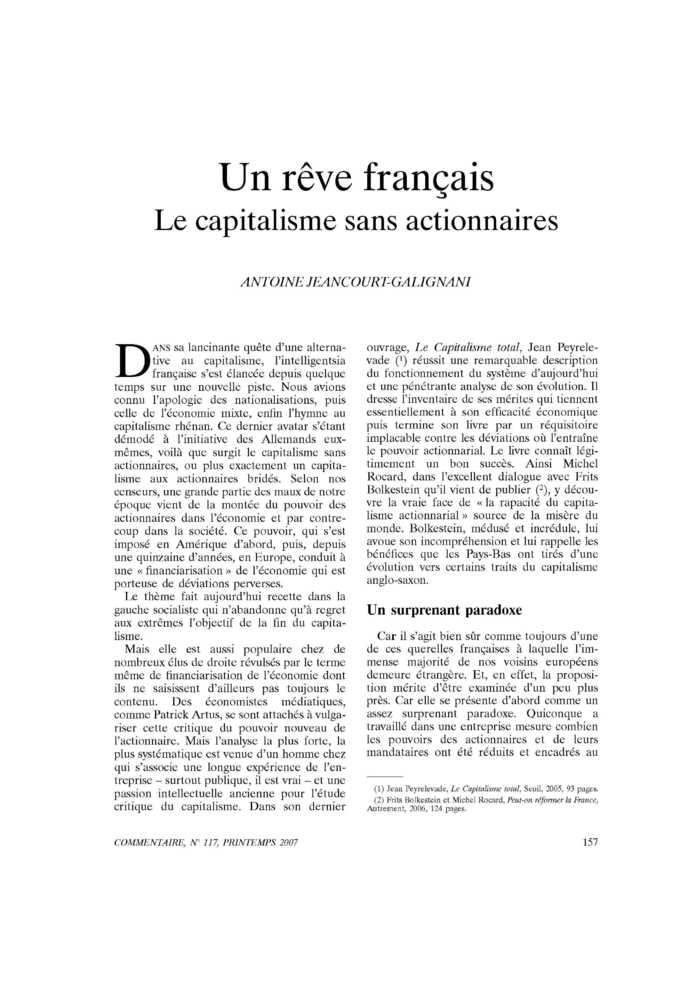 Un rêve français. Le capitalisme sans actionnaires
 – page 1