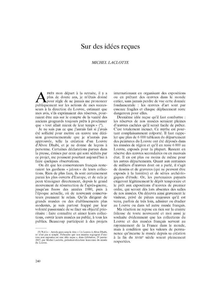 Sur des idées reçues
 – page 1