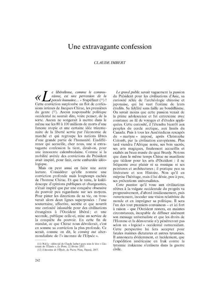 Une extravagante confession
 – page 1