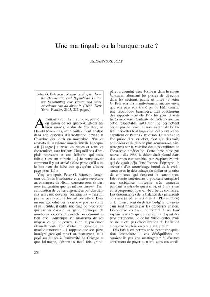 Une martingale ou la banqueroute ?
 – page 1