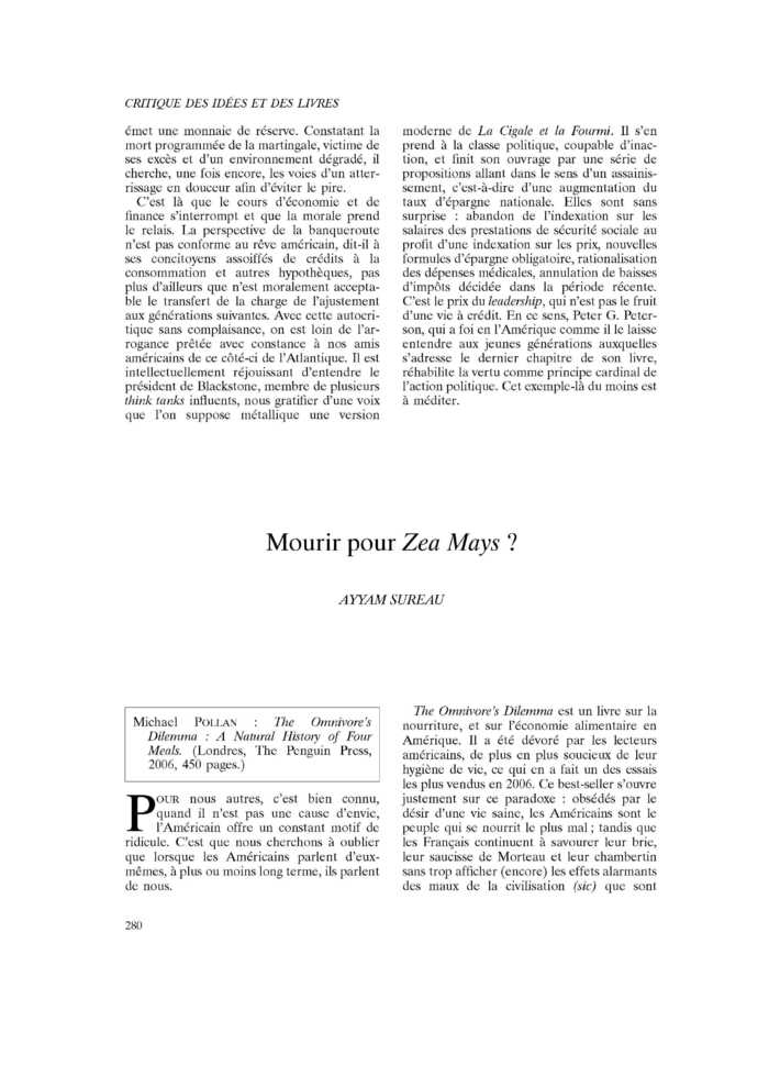 Mourir pour Zea Mays ?
 – page 1
