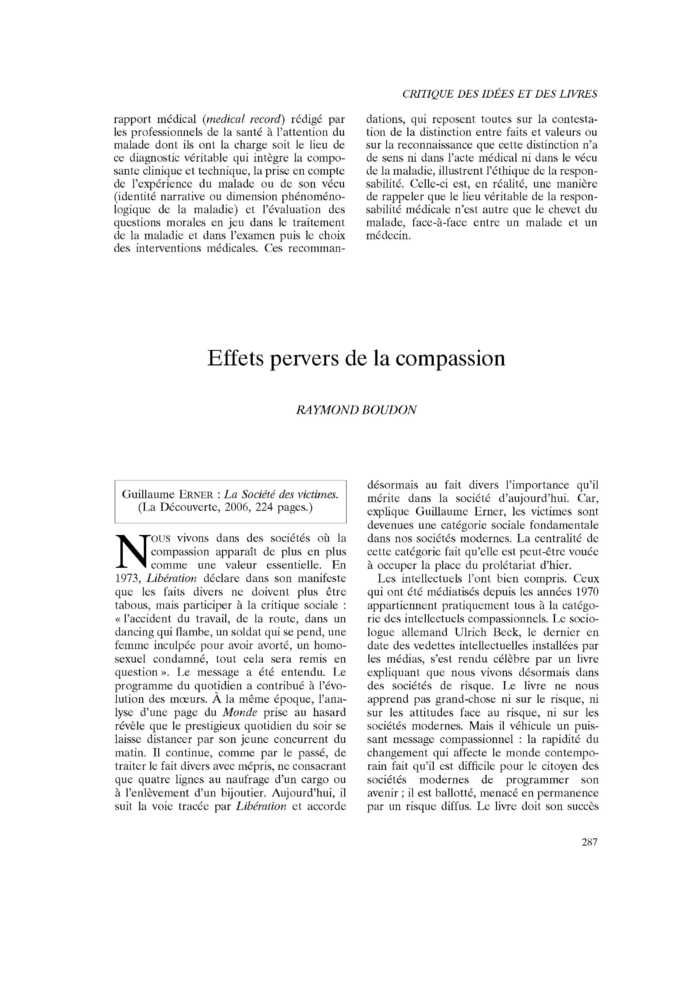 Effets pervers de la compassion
 – page 1