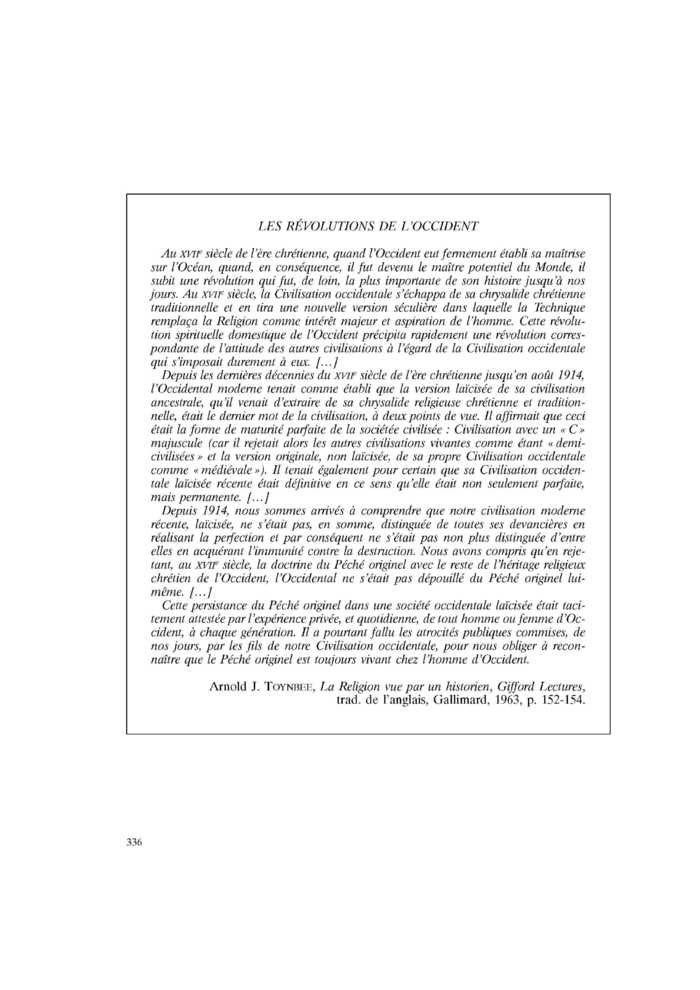 LES RÉVOLUTIONS DE L’OCCIDENT
 – page 1