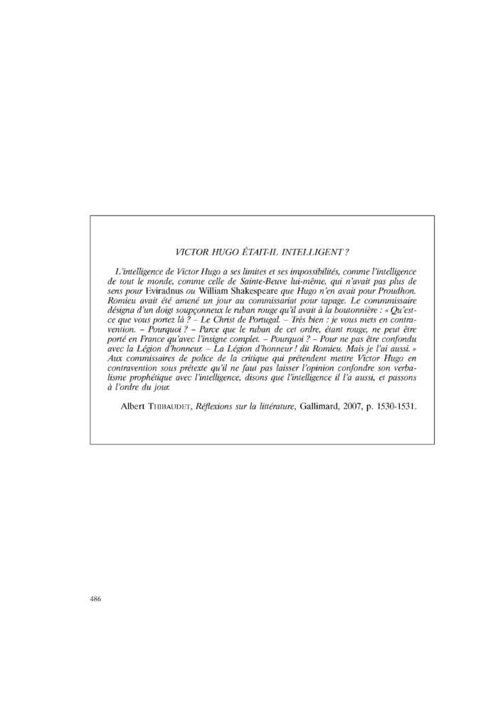 VICTOR HUGO ÉTAIT-IL INTELLIGENT ?
 – page 1