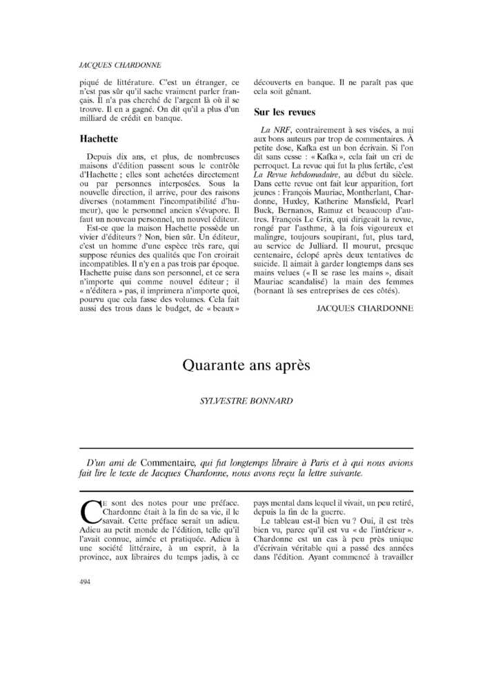 Quarante ans après
 – page 1