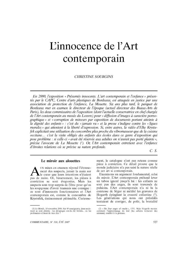 L’innocence de l’Art contemporain
 – page 1
