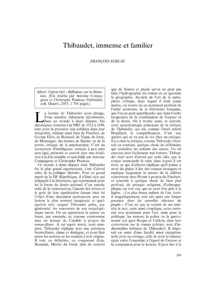 Thibaudet, immense et familier
 – page 1