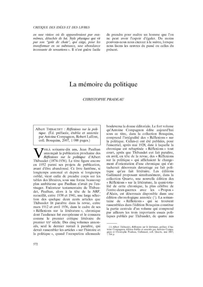 La mémoire du politique
 – page 1