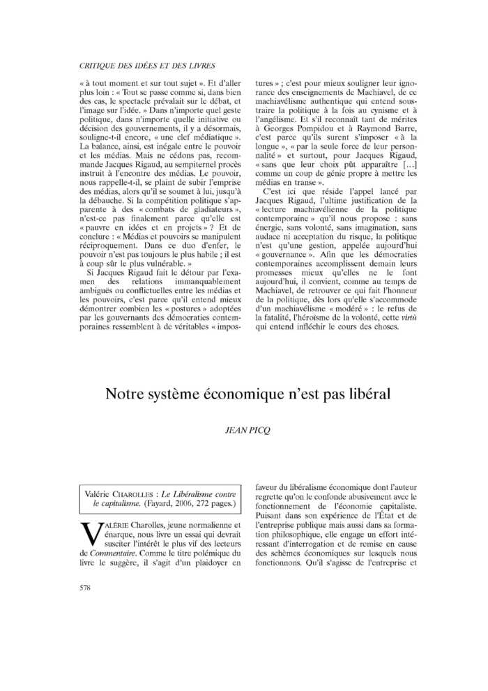 Notre système économique n’est pas libéral
 – page 1