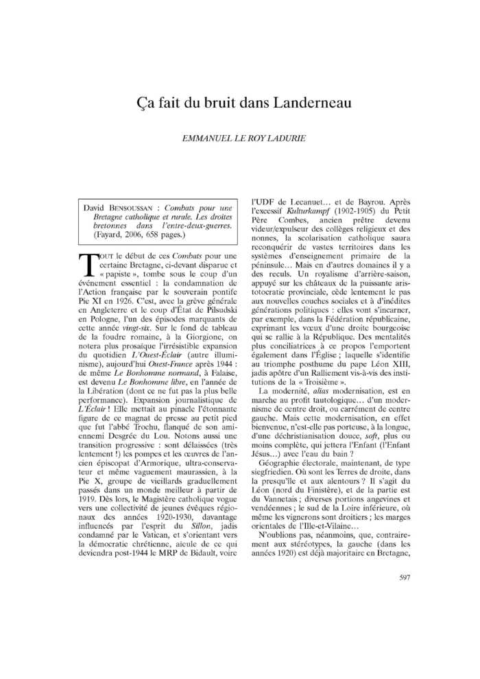 Ça fait du bruit dans Landerneau
 – page 1