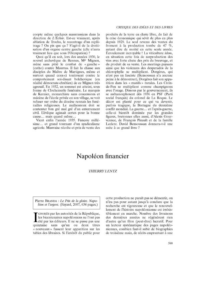 Napoléon financier
 – page 1