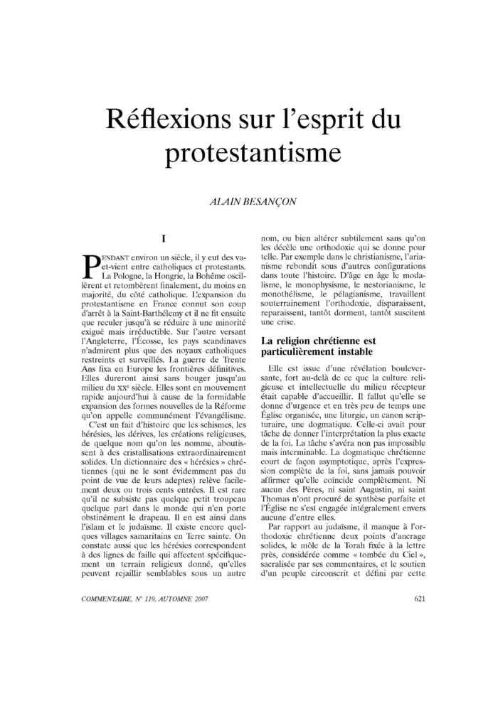 Réflexions sur l’esprit du protestantisme
 – page 1