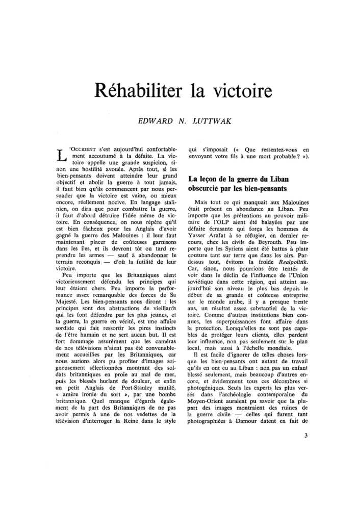 Réhabiliter la victoire
 – page 1