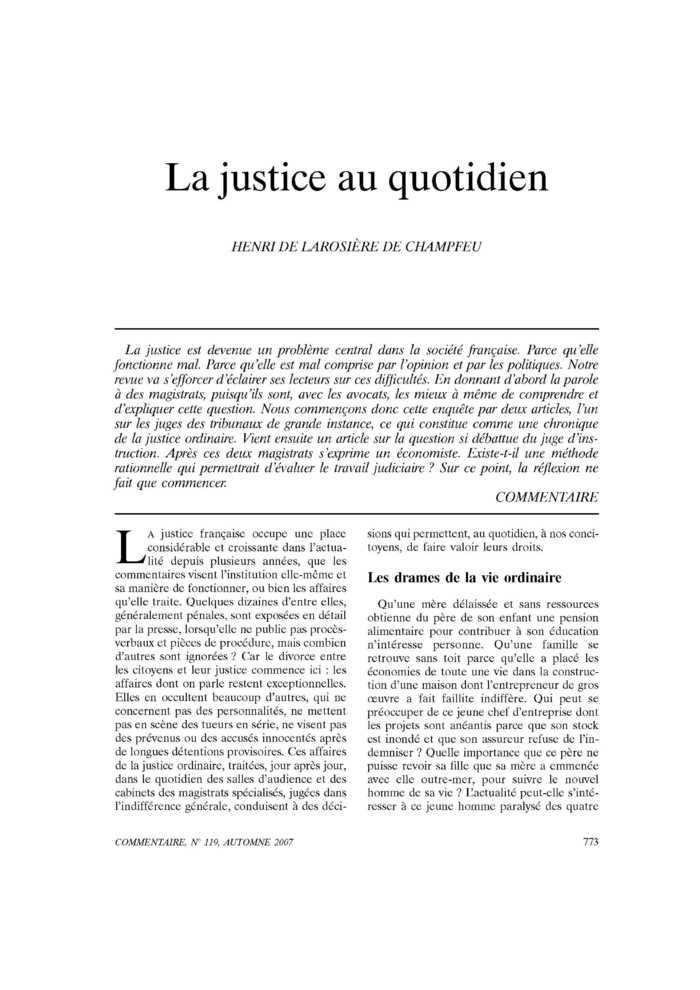 La justice au quotidien
 – page 1