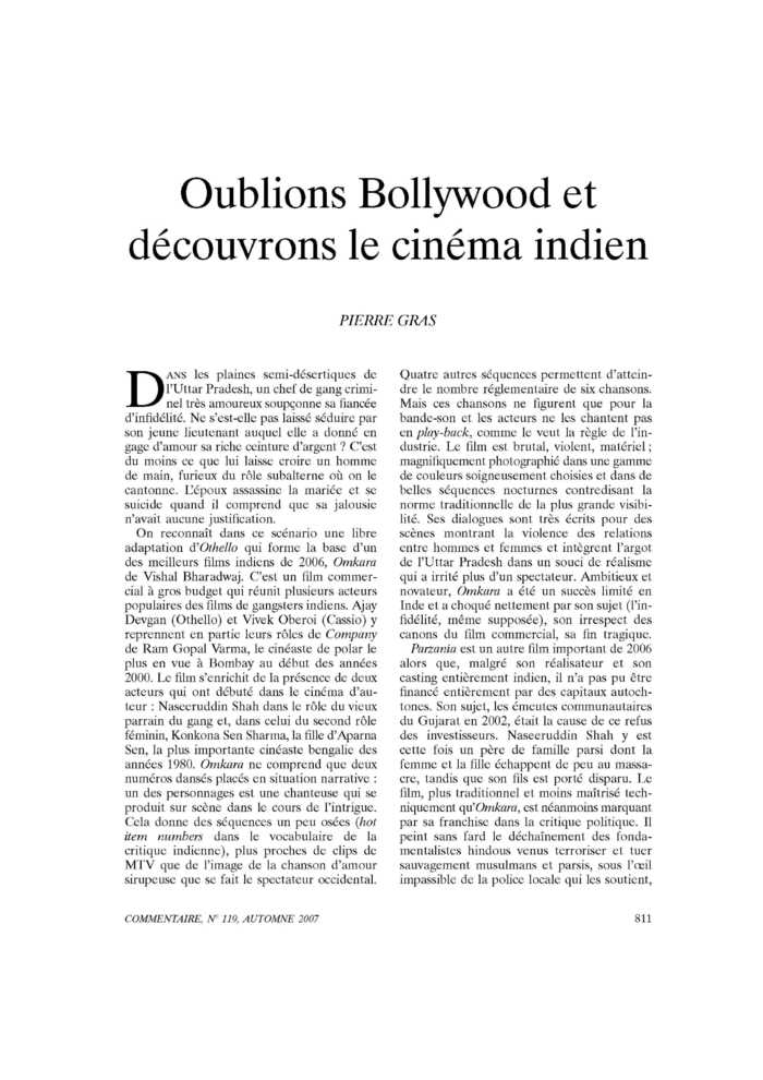 Oublions Bollywood et découvrons le cinéma indien
 – page 1