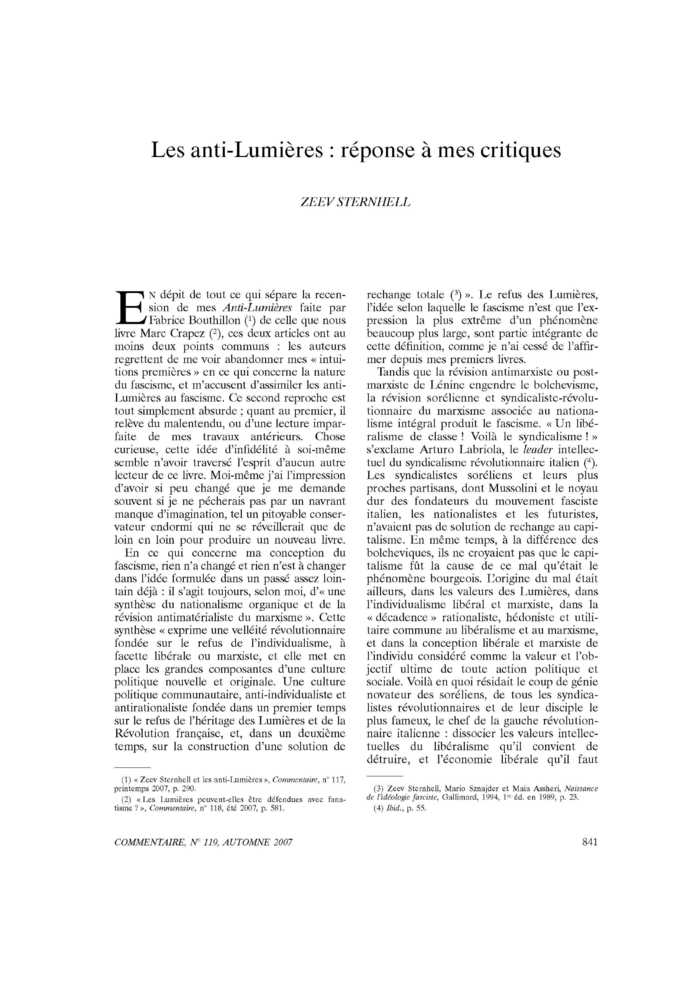 Les anti-Lumières : réponse à mes critiques
 – page 1