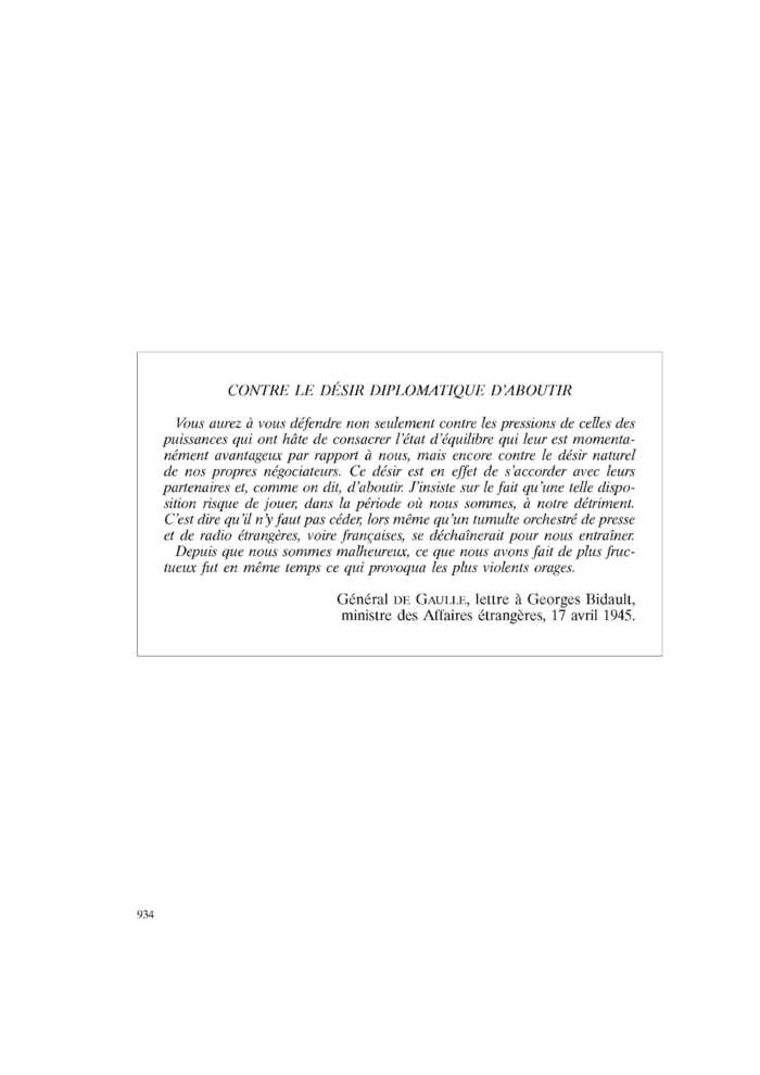 CONTRE LE DÉSIR DIPLOMATIQUE D’ABOUTIR
 – page 1