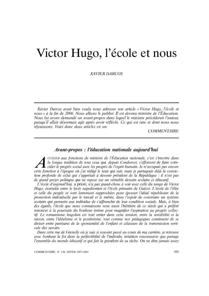 Victor Hugo, l’école et nous
 – page 1