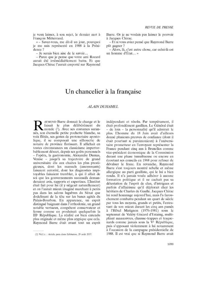 Un chancelier à la française
 – page 1