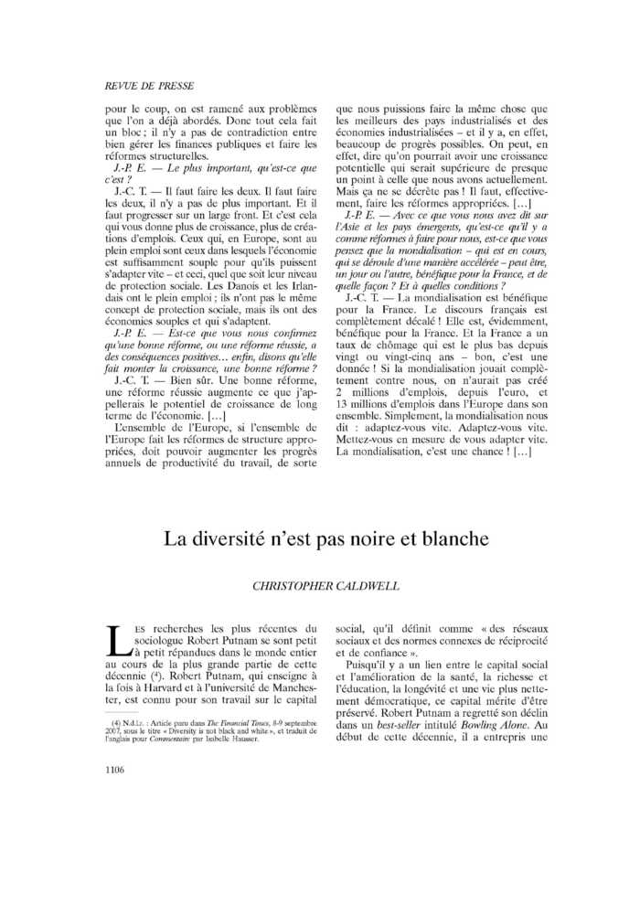 La diversité n’est pas noire et blanche
 – page 1