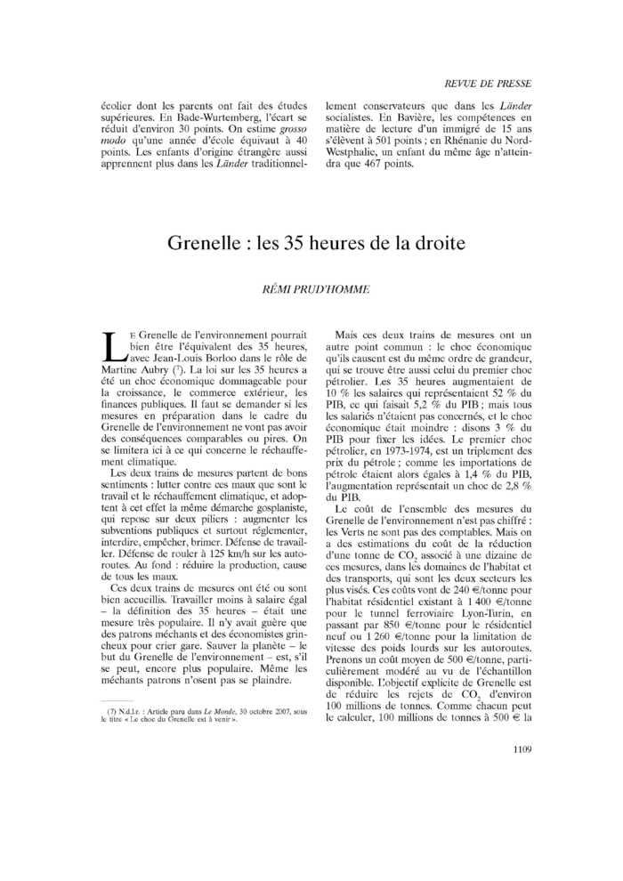 Grenelle : les 35 heures de la droite
 – page 1