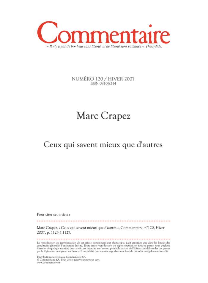Ceux qui savent mieux que d’autres
 – page 1