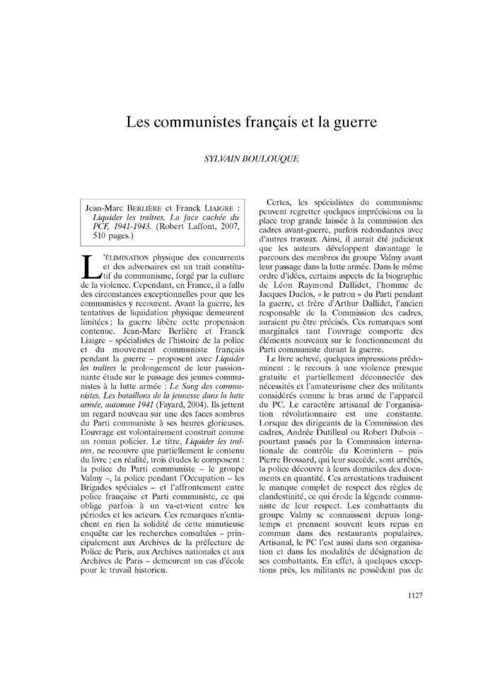 Les communistes français et la guerre
 – page 1