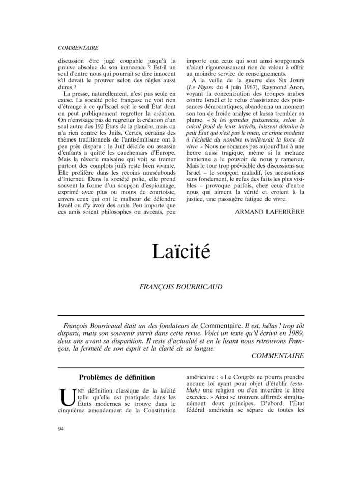 Laïcité
 – page 1